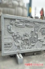 青石浮雕五福臨門影壁 自貢花崗巖影壁雕塑制作廠